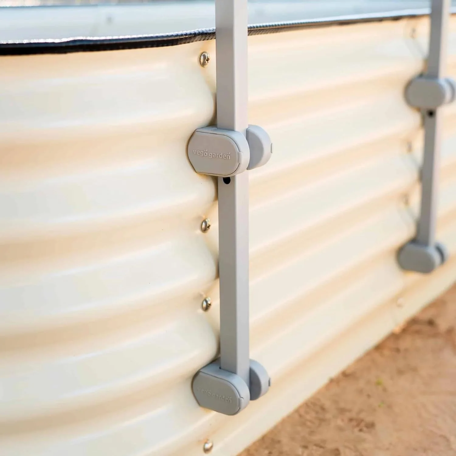 Vego Garden Modular Arched Trellis System Triple Section 6.0' Long Trellis for 2.0' x 8.0' (9 in 1) Garden Bed