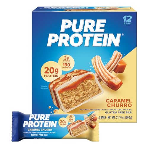 Pure Protein Bars, High Protein, Nutritious Snacks to Support Energy, Low Sugar, Gluten Free, Chocolate Deluxe, 1.76 oz., 12 Count(Pack of 1) (Packaging may vary)