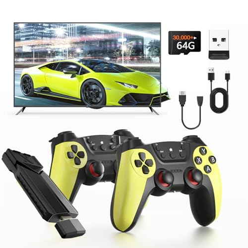 30000+ Wireless Retro Gaming Console, Retro Game Stick, Revisit Classic Retro Play Plug and Play Video Games Stick, HD HDMI TV Game Stick, Premium Competitive Dual Controllers
