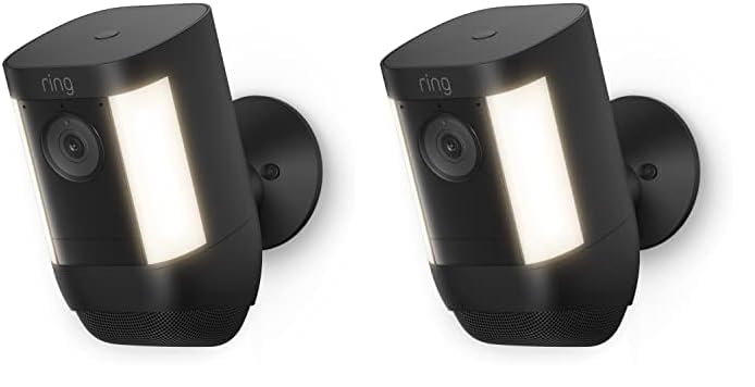 Ring Spotlight Cam Pro, Battery | 3D Motion Detection, Two-Way Talk with Audio+, and Dual-Band Wifi (2022 release) - White