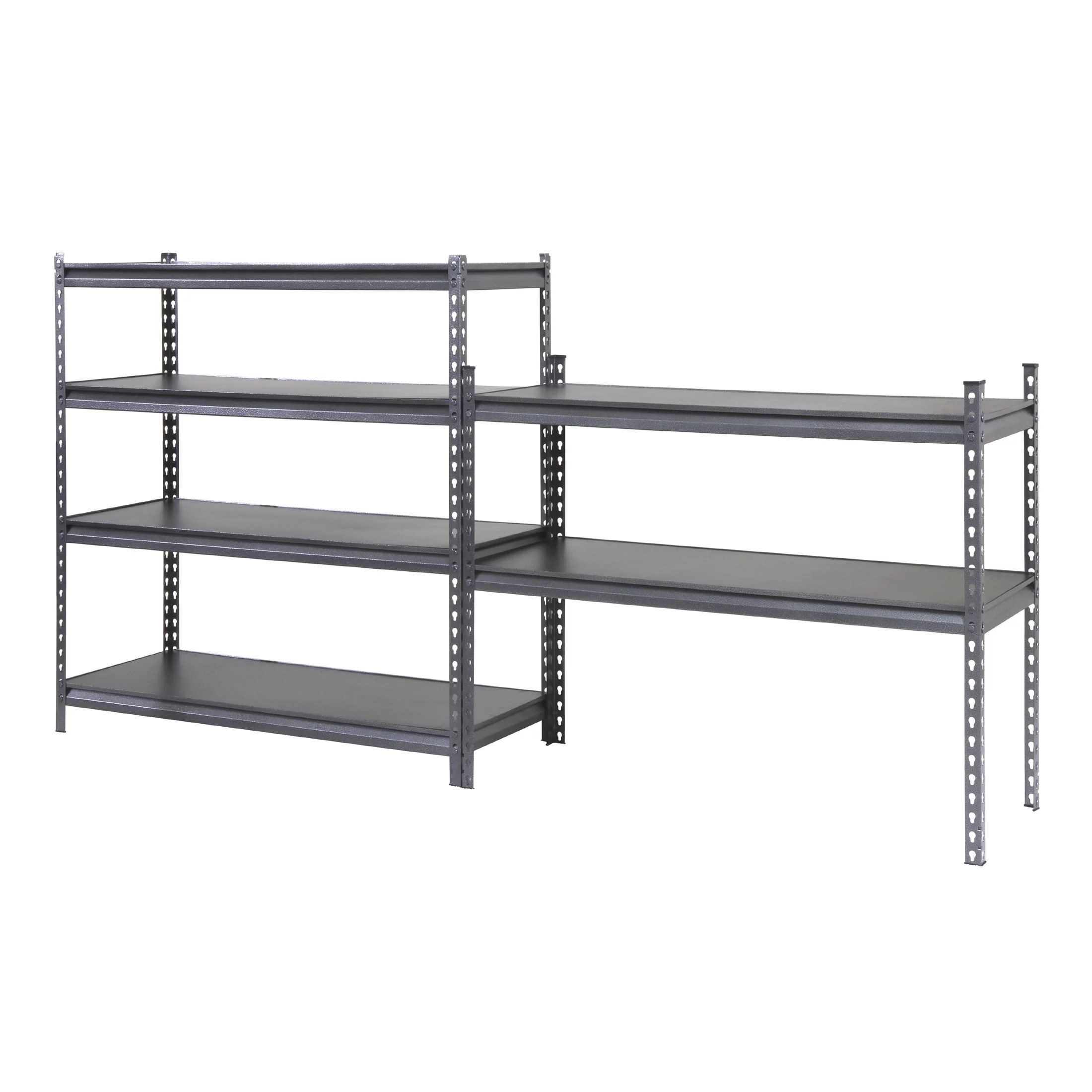 Stronghold Garage Gear 6-Shelf Boltless Rack with Wood Decking, Textured Gray, Shelf unit for garage, 600lbs per Shelf
