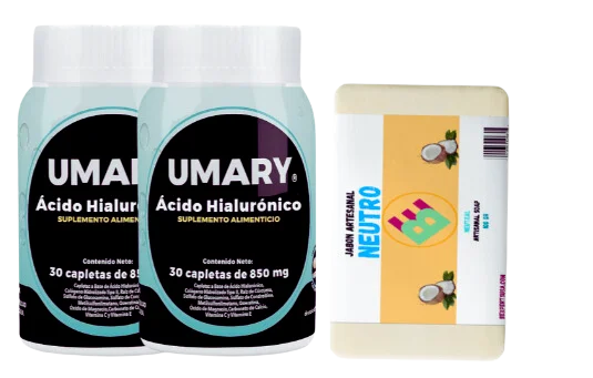 UMARY - 30 Caplets 850 mg (2 PACK) Includes one neutral  artisanal soap BE 100 g