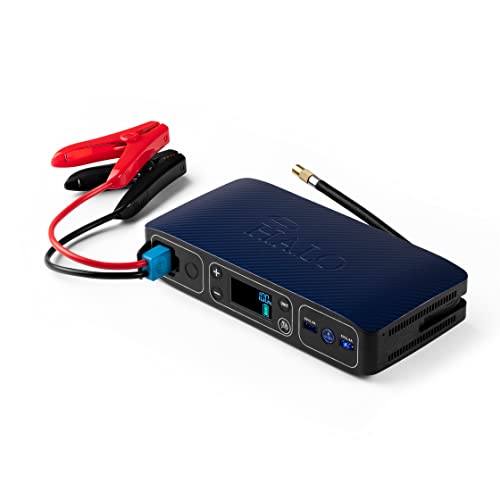 Halo Automotive Bolt Air 58830 mWh Portable Emergency Power Kit with Tire Pump, 4 Interchangeable Air Nozzles, Extra Accessory Kit, Car Jump Starter, and Car Charger