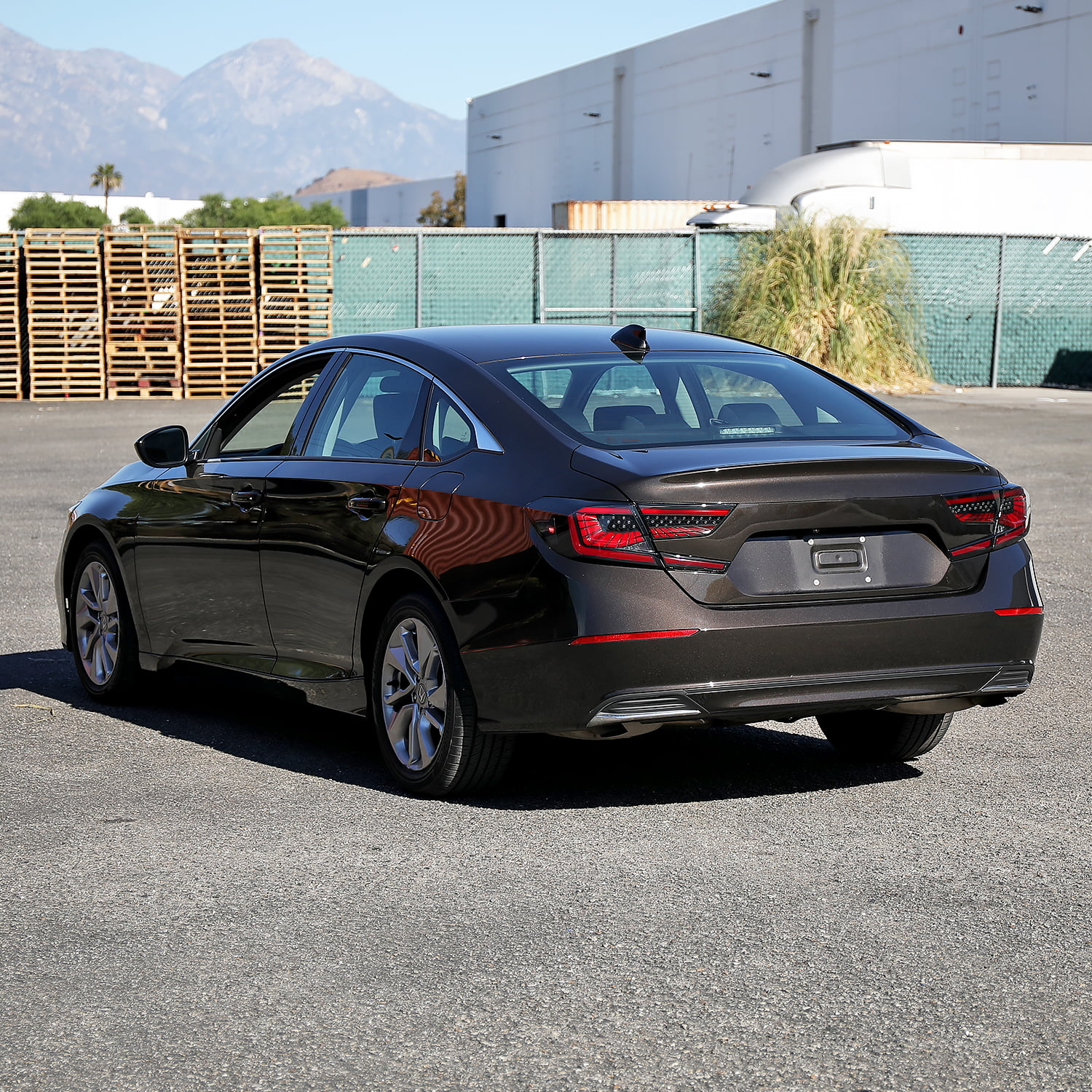 Spec-D Tuning Black Housing Smoke Lens Dynamic LED Sequential Tail Lights with Red Light Bar Compatible with 2018-2022 Honda Accord 4Dr Sedan Left + Right Pair Assembly