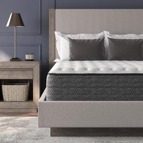 Signature Design by Ashley Queen Size Chime 12 Inch Medium Firm Hybrid Mattress with Cooling Gel Memory Foam