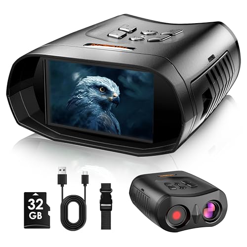 Night Vision Goggles, True 4K Night Vision Binoculars, Equipped with 50mm Objective Lens, 850nm IR, 3'' HD Screen 4000mAh Rechargeable Battery, Suit for Wildlife Watching and Camping