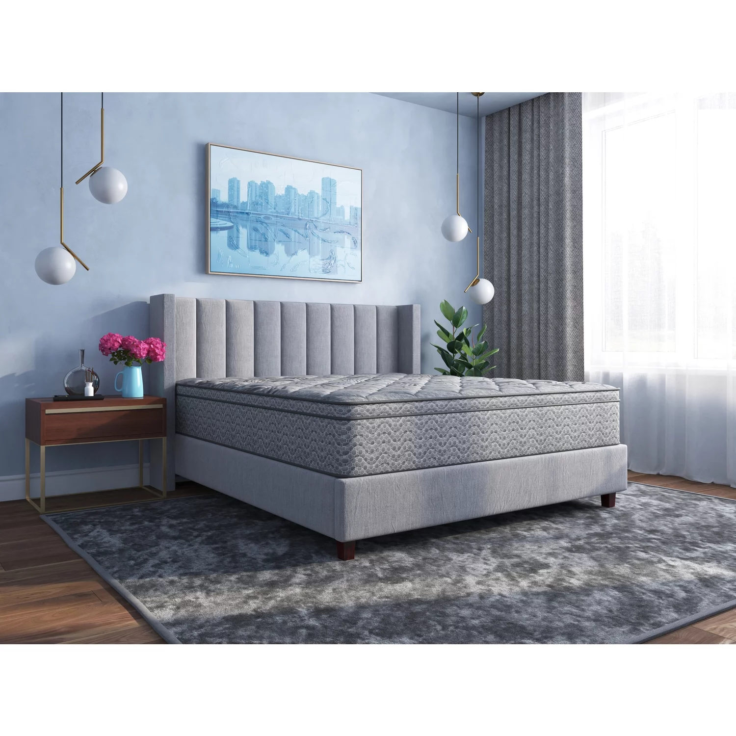 American Furniture Classics Patriot Series CertiPUR-US Certified 12 inch Queen Size Pocketed Coil Memory Foam Mattress in a box