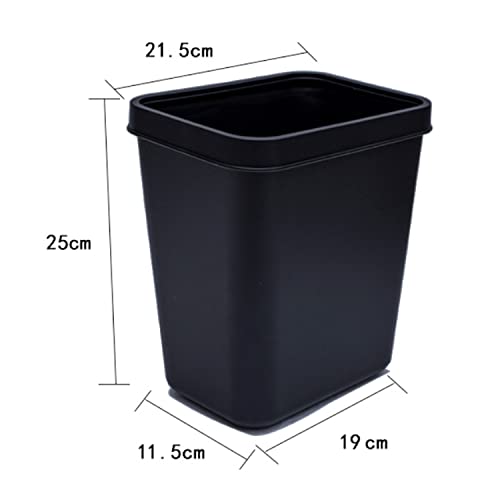 Black Small Trash Can 4Pack, 2Gallon/8 L Plastic Office Trash Can Garbage Can Under Desk, Trash Cans for Bedroom, Office and Kitchen, Bathroom Trash Can Fits Narrow Space, Plastic Trash Can