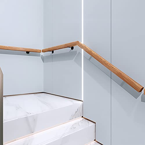 Wooden Handrails, 1-20ft Non-Slip Staircase Handrail, for Home Garden Corridor Lofts Kindergarten Guardrail Decking Railings, Wall Mounted Barrier-Free Staircase Grab Bar for Elderly (Size : 7ft)