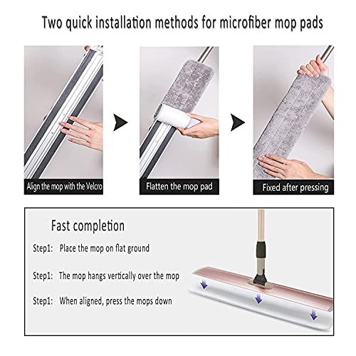 Microfiber Mop 18 in Large Flat Mops for Floor Cleaning with 4 Premium Pads Hardwood for Cleaning Wet Mop