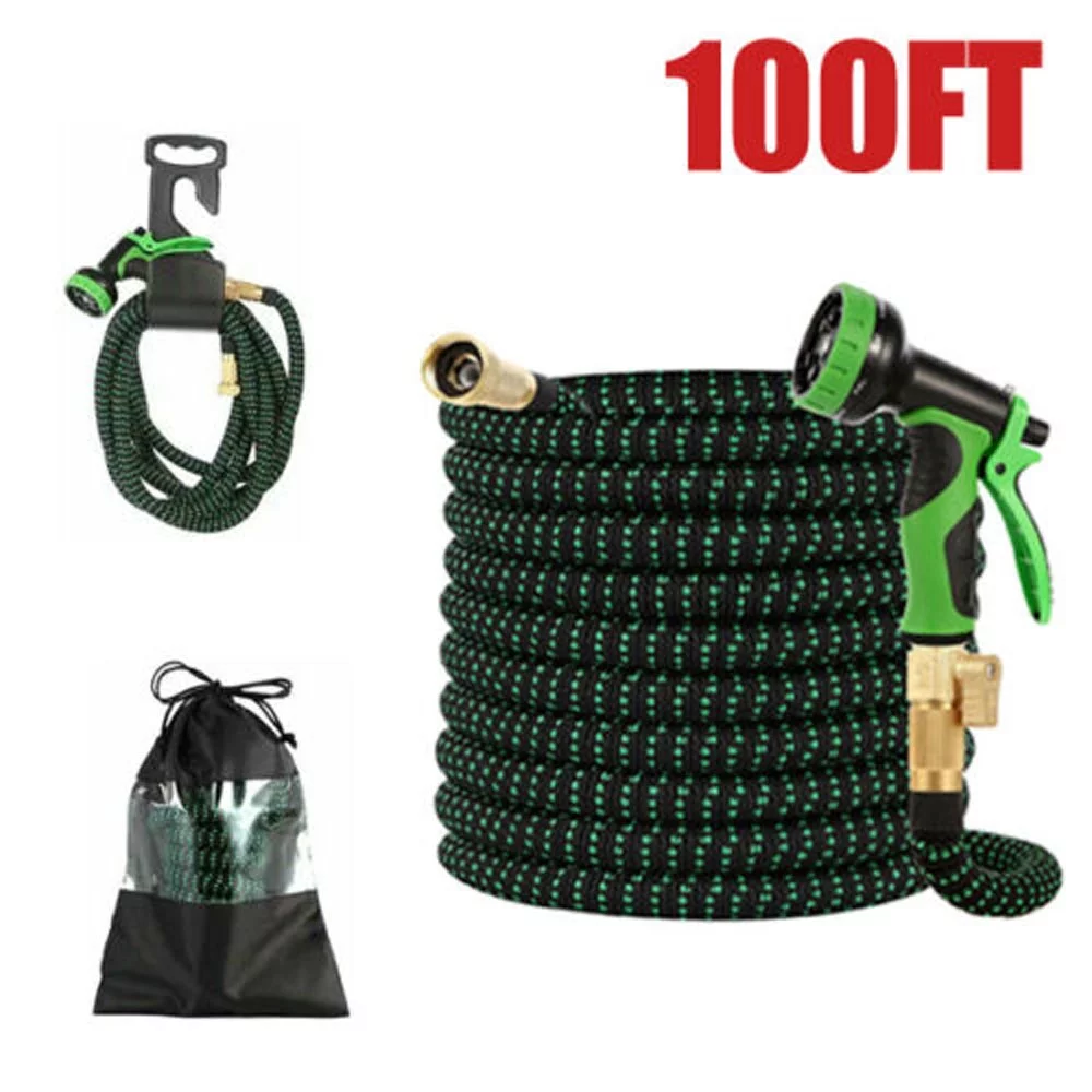 100ft Garden Duty Heavy Expandable Hose 4X Stronger Deluxe Flexible Water Hose