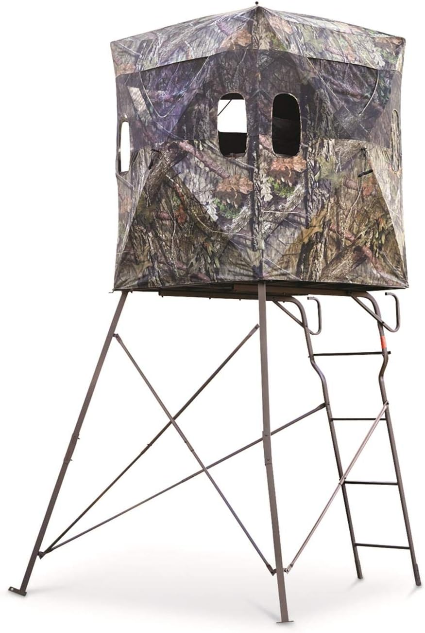 Guide Gear 6 Foot Tripod Hunting Tower Blind, 2-Man Stand Elevated, Hunting Gear Equipment Accessories, 4 by 4