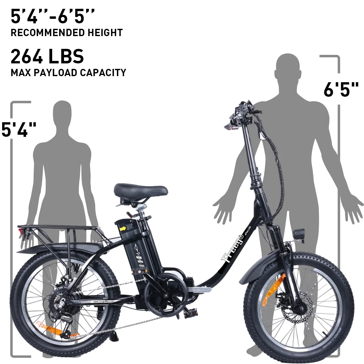 Freego Folding Electric Bike for Adults, 800W Brushless Motor, 28mph Top Speed/48V/15Ah Removable Battery Up to 50Miles, B20B 7 Speed Gears, 20