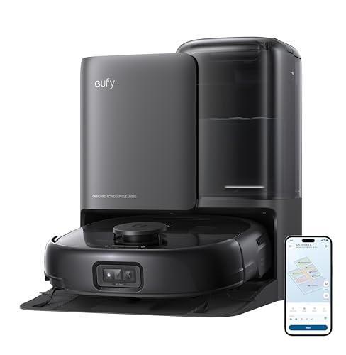 eufy E25 Omni Robot Vacuum and Mop Combo,HydroJet System, 20,000Pa Turbo Suction, Zero-Tangle Design, Edge-to-Corner Deep Cleaning, Obstacle Avoidance, Auto-Empty & Self-Cleaning All-in-One Station