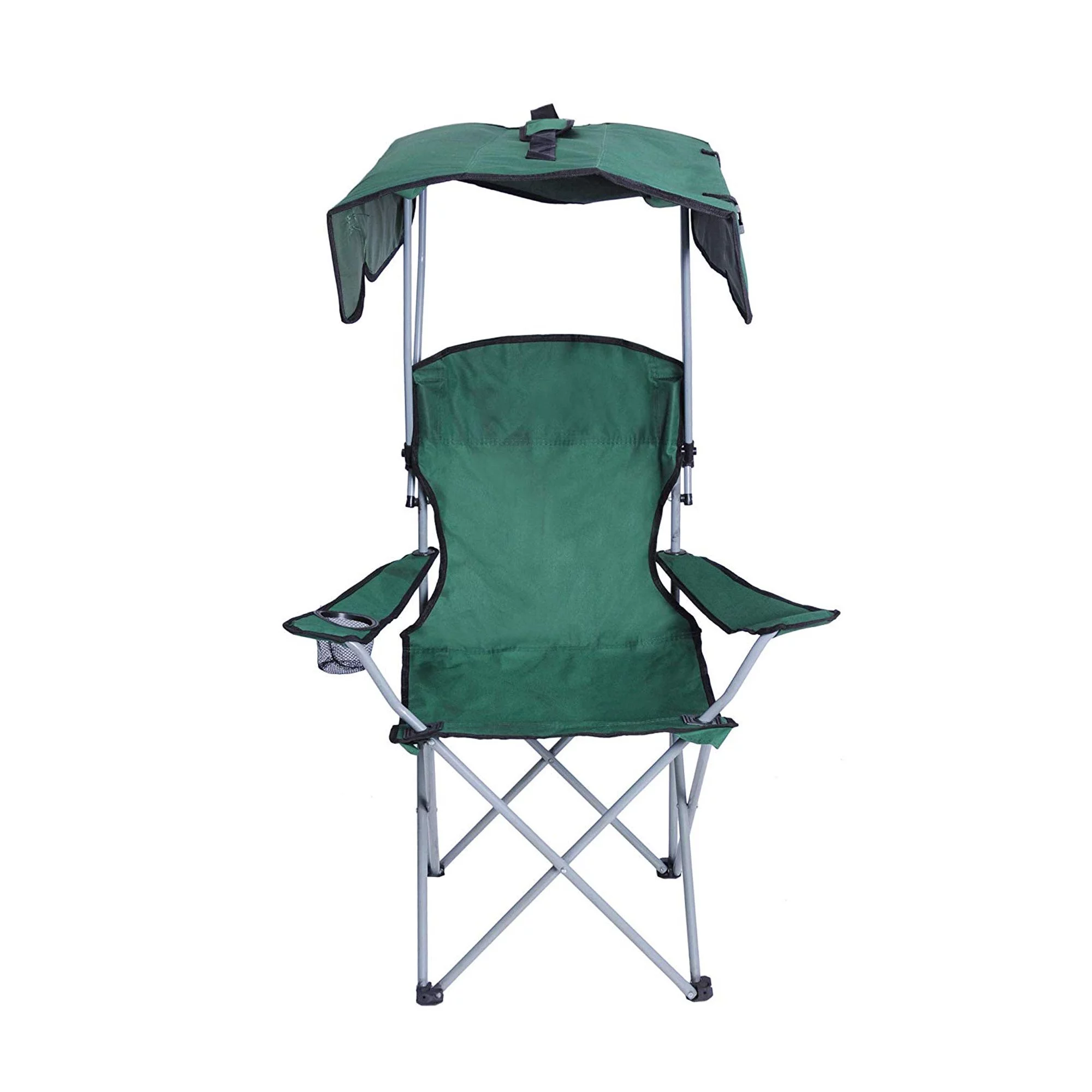 KARMAS PRODUCT Canopy Camping Fishing Beach Chair Folding Durable Sunscreen Outdoor Patio Lawn Seat with Cup Holder, Green