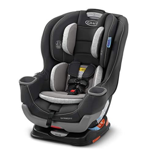 Graco Extend2Fit Convertible Baby Car Seat, Rear and Forward Facing, Adjustable Extension Panel for Extra Legroom, Gotham