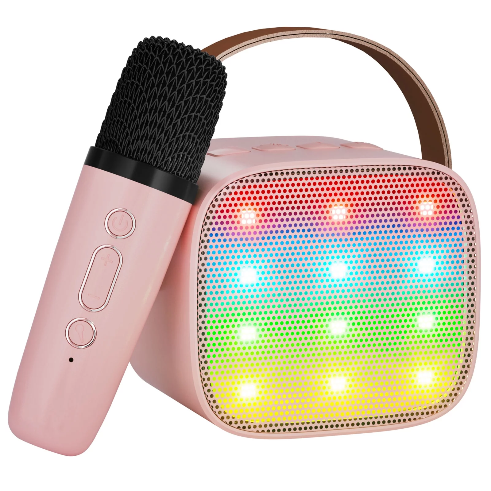 BONAOK Mini Karaoke Machine for Kids, Portable Bluetooth Speaker with Wireless Microphone for Adults, Karaoke Toys Gifts for Girls 4, 5, 6, 7, 8, 9, 10 +Year Old(Pink)