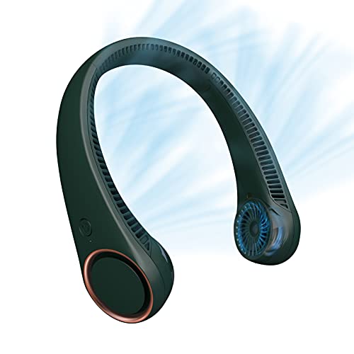 CIVPOWER Neck Fan: Portable Personal Neck Cooling Rechargeable Bladeless Fan - Hands Free 3 Speed 4000 mAh Battery USB Operated Wearable Headphone Design - for Men Women Outdoor Indoor (White)