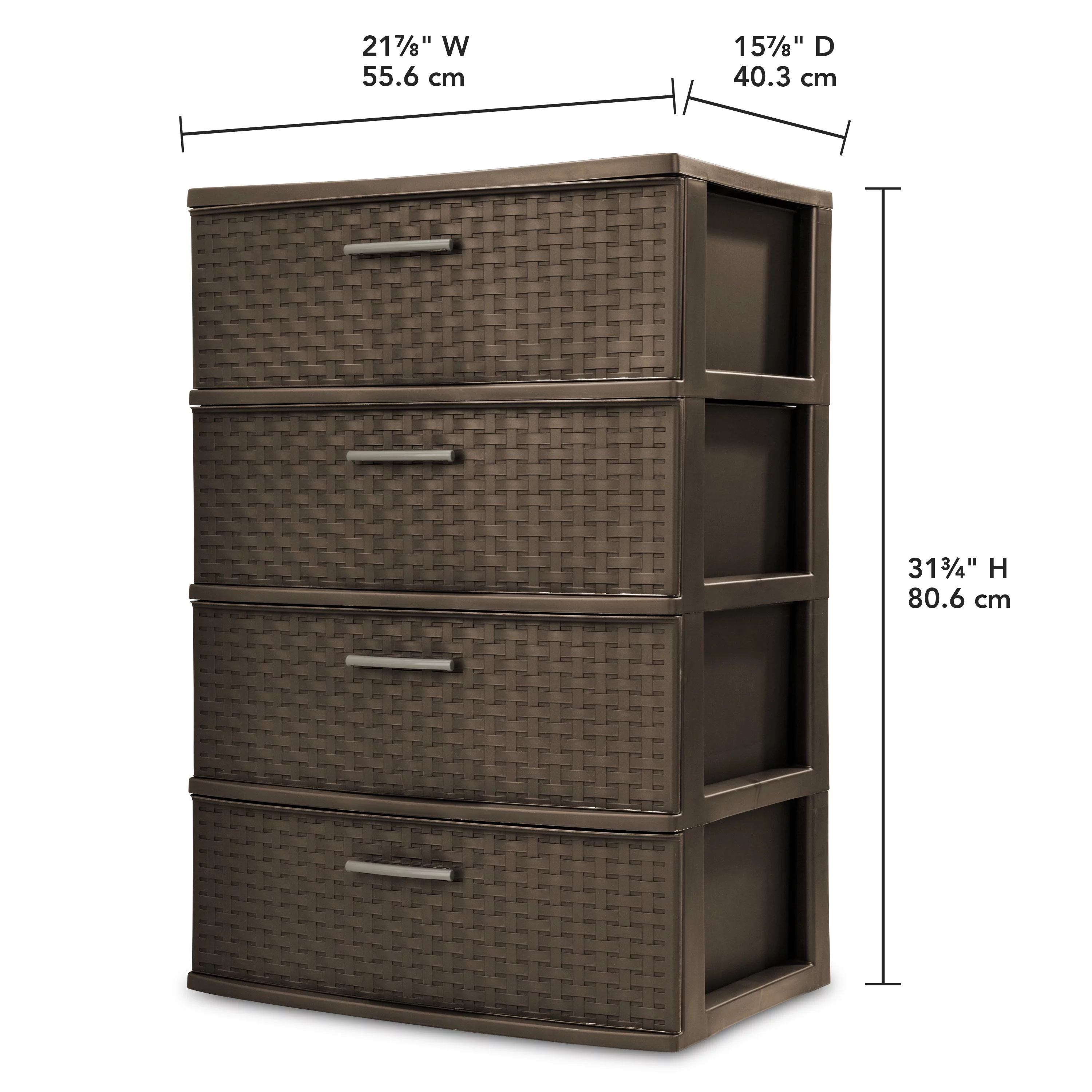 Sterilite 4 Drawer Wide Weave Tower Espresso