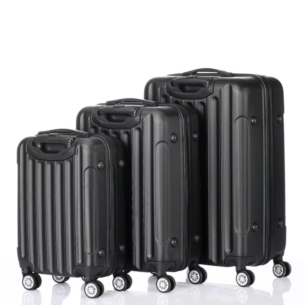 SalonMore  3 Piece Hardside Lightweight Spinner Luggage Bag Set  With TSA Lock Black
