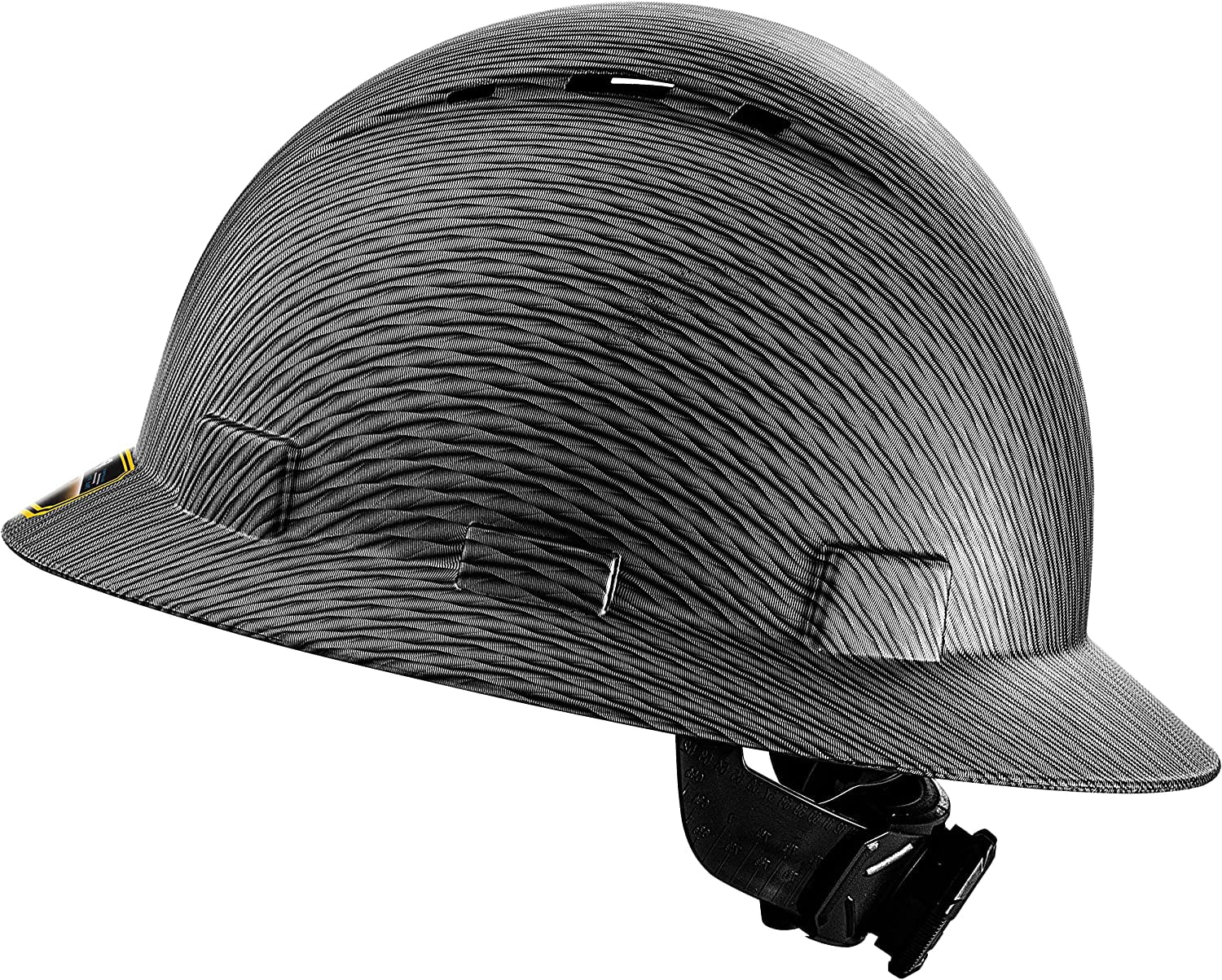ProtectX Premium Full Brim Hard Hat, Cascos De Construccion for Safety, Vented, 6-point Adjustable Ratchet Suspension, Grey Long Carbon Fiber, OSHA/ANSI Compliant