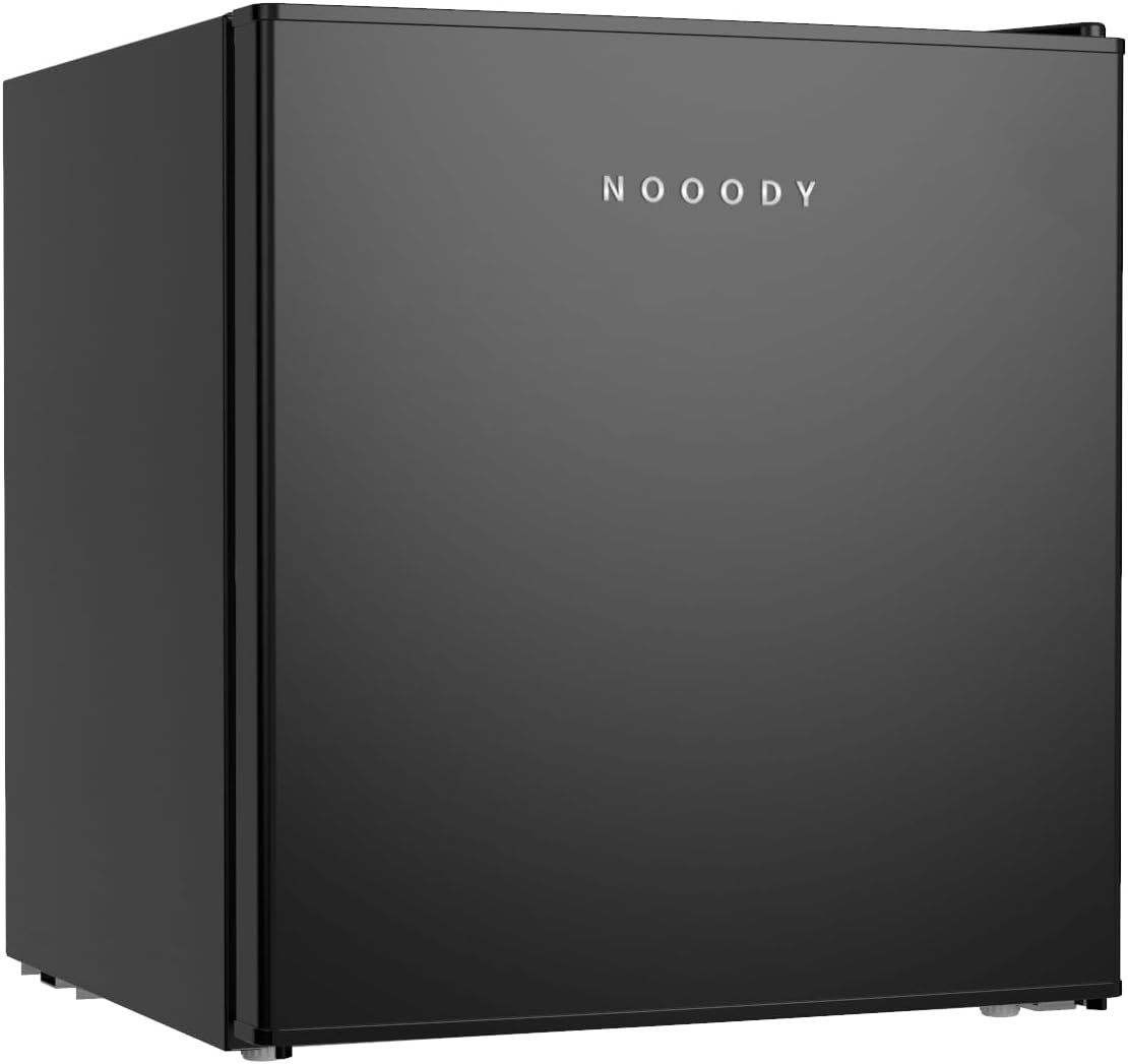 Mini Fridge with Freezer, 1.6 Cu.ft Mini Refrigerator, Energy-efficient, Low Noise, Mini Fridge for Bedroom, Office and Dorm(Black)
