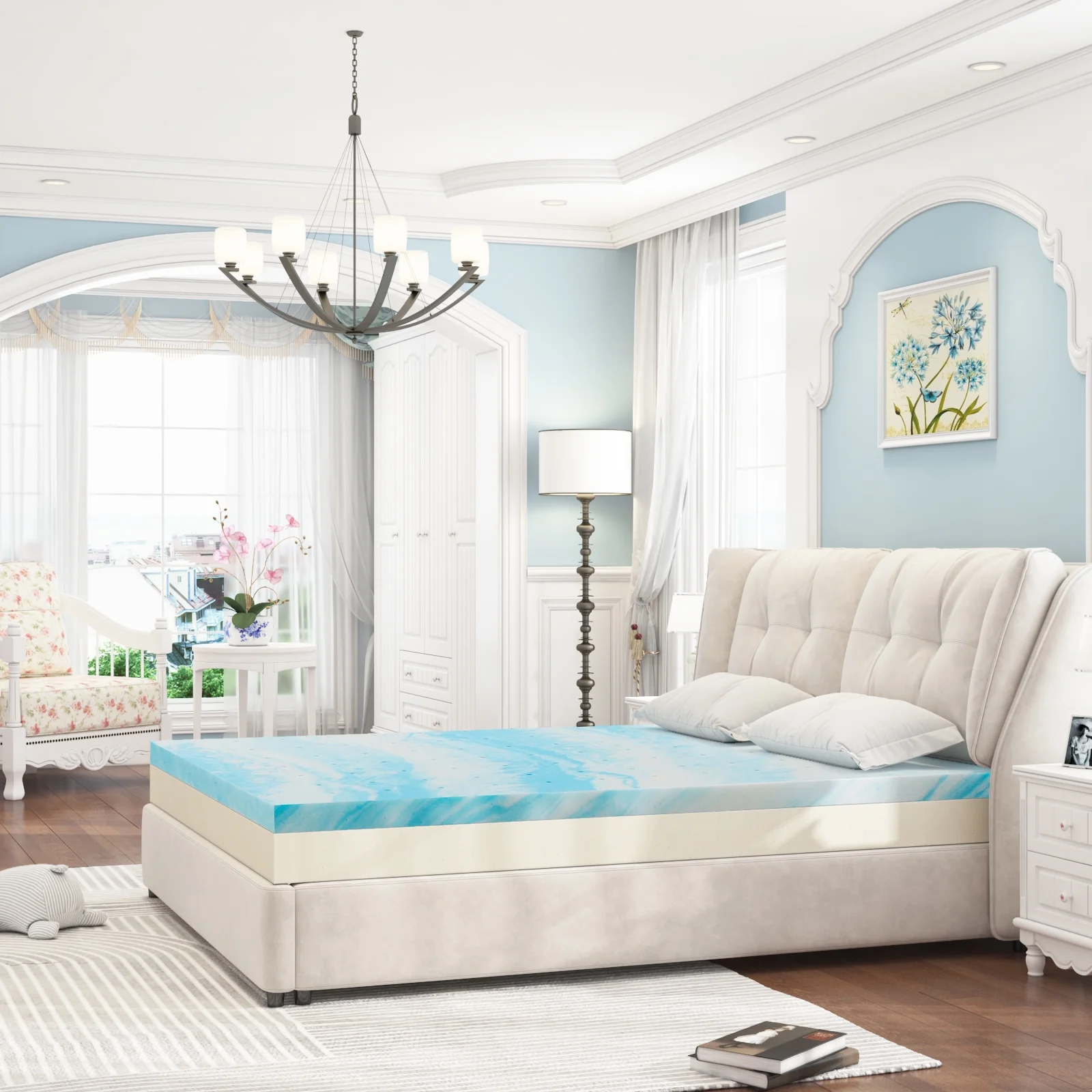 2, 3, or 4 Inch Mattress Topper, Twin Gel Memory Foam Mattress Topper(3 inch, Twin)