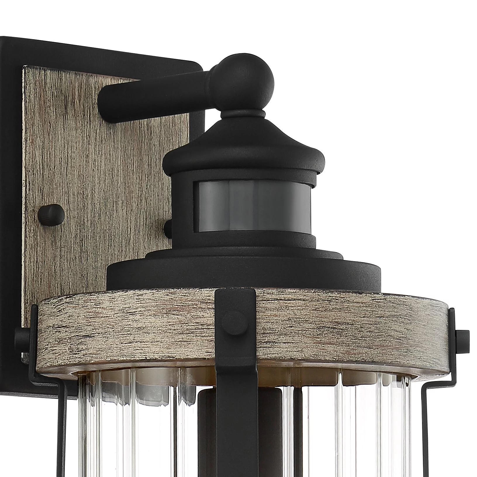 John Timberland Stan Industrial Outdoor Wall Light Fixtures Set of 2 Gray Black Motion Sensor Dusk to Dawn 15 1/2