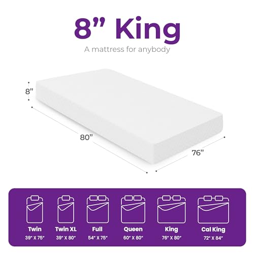 8 Inch Full Cooling Gel Memory Foam Mattress for Cool Sleep Medium Firm CertiPUR-US Certified Mattress in a Box Pressure Relief Removable Cover No Fiberglass (Full, 8 in)