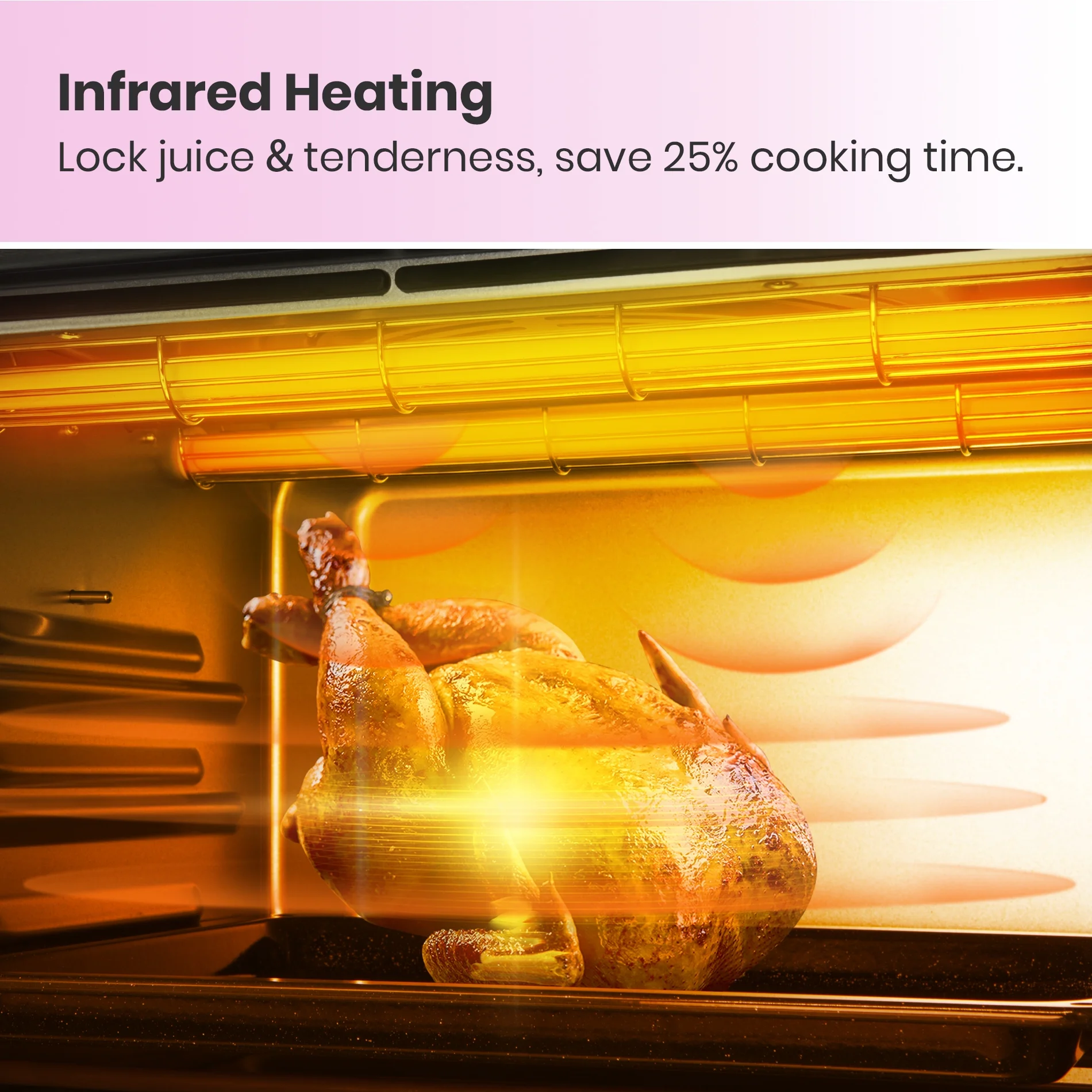 VAL CUCINA Retro Style Infrared Heating Air Fryer Toaster Oven, Extra Large Countertop Convection Oven 10-in-1 Combo, 6-Slice Toast, Enamel Baking Pan Easy Clean with Recipe Book, Pink Color