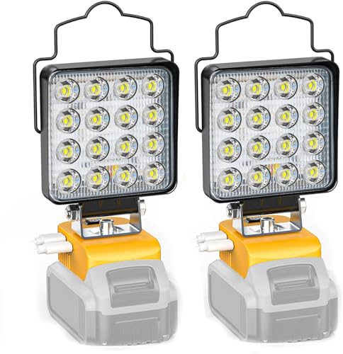 Cordless LED Work Light for DeWALT 20V Battery: Ecarke 20v Work Flashlight, LED Flood Light - 48W 4800LM Battery Light with Low Voltage Protection for Job Site&Security Lighting&Outdoor Fishing