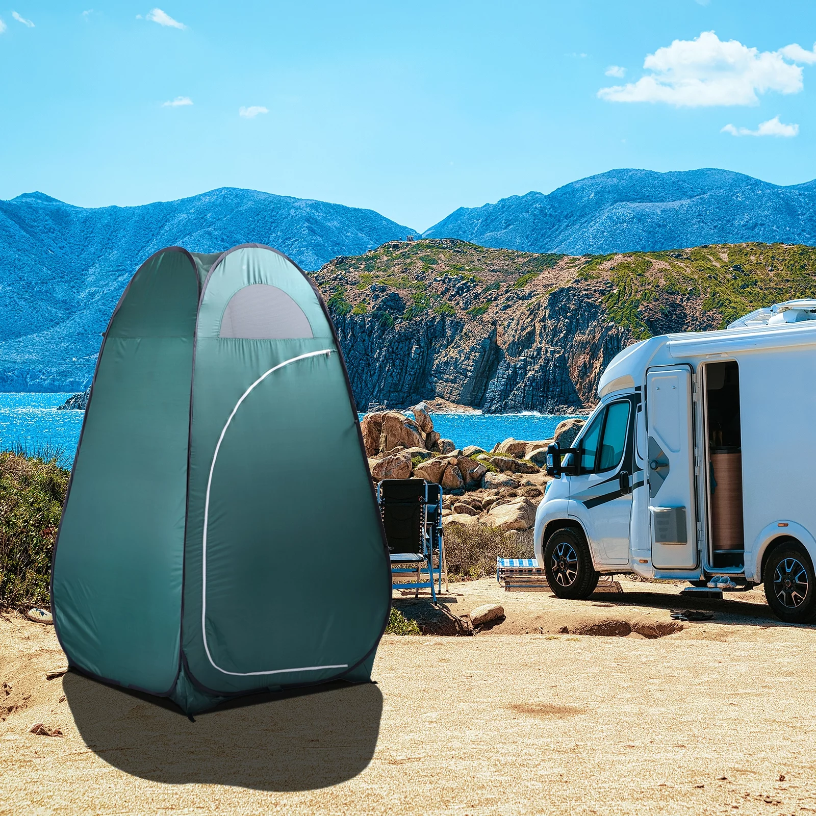 Zimtown Changing Tent Portable Pop up Camping Fishing Bathing Shower Toilet Changing Tent Room Army Green