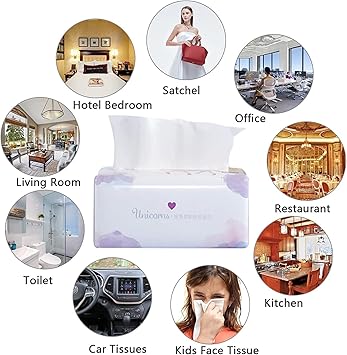Pack of 10, Soft Small Facial Tissue, Toilet Paper, Disposable Napkin, Bag Cover NOT Box, White Facial Paper, Material Native Wood Pulp Fiber NOT COTTON, 4-Ply