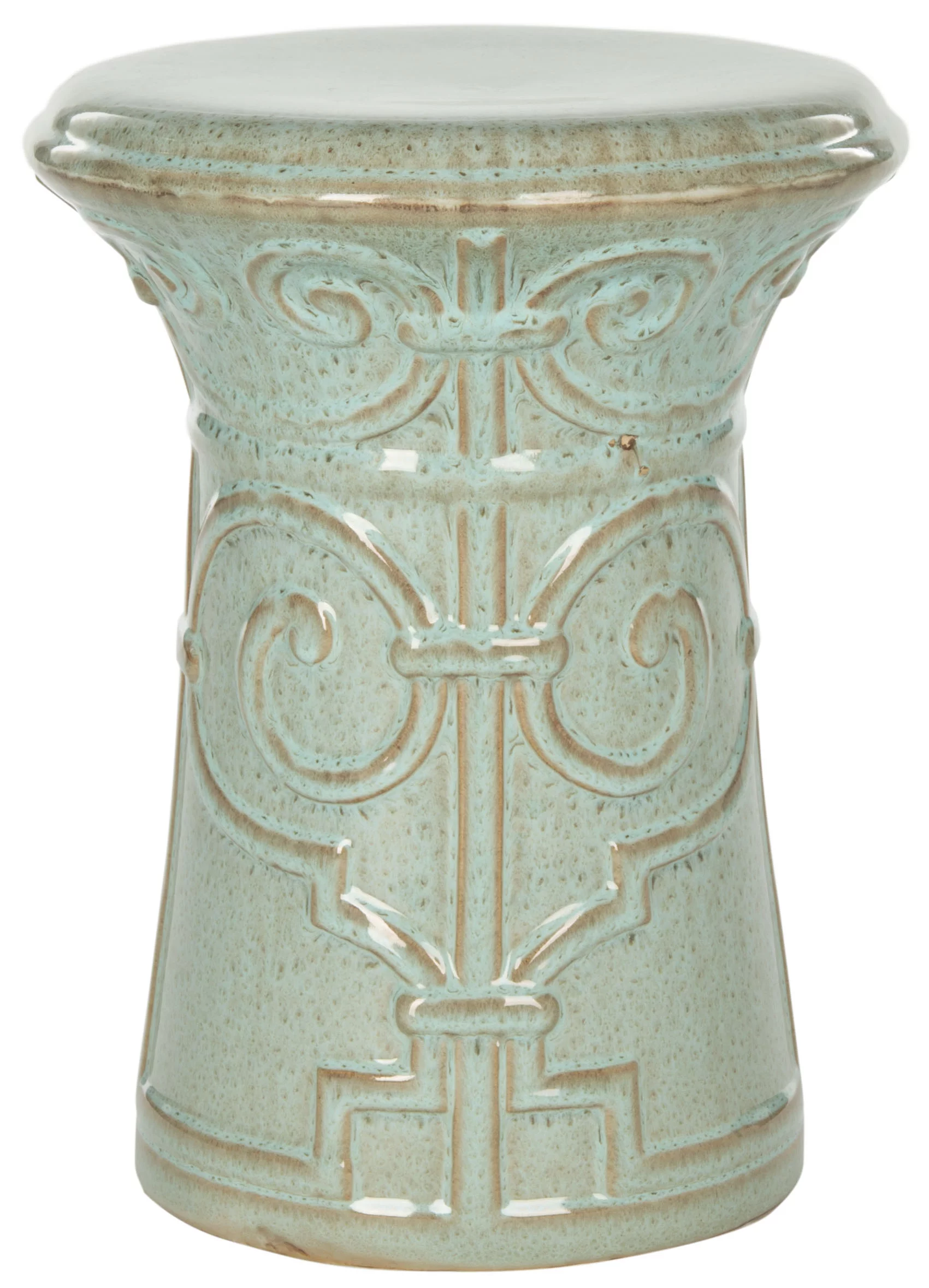 Safavieh Imperial Ceramic Indoor/Outdoor Garden Stool, Aqua