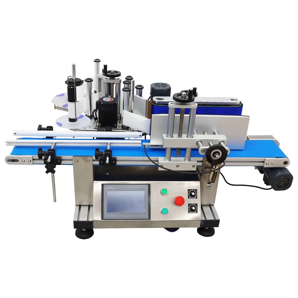 INTSUPERMAI Automatic Round Bottle Labeling Machine High Speed Label Applicator Machine Desktop Conveyor Table Bottle Diameter 1.18-4.33