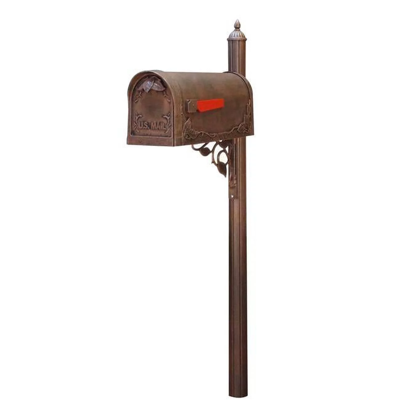 SCF-1003-SPK-651-CP Floral Curbside with Albion Mailbox Post, Copper