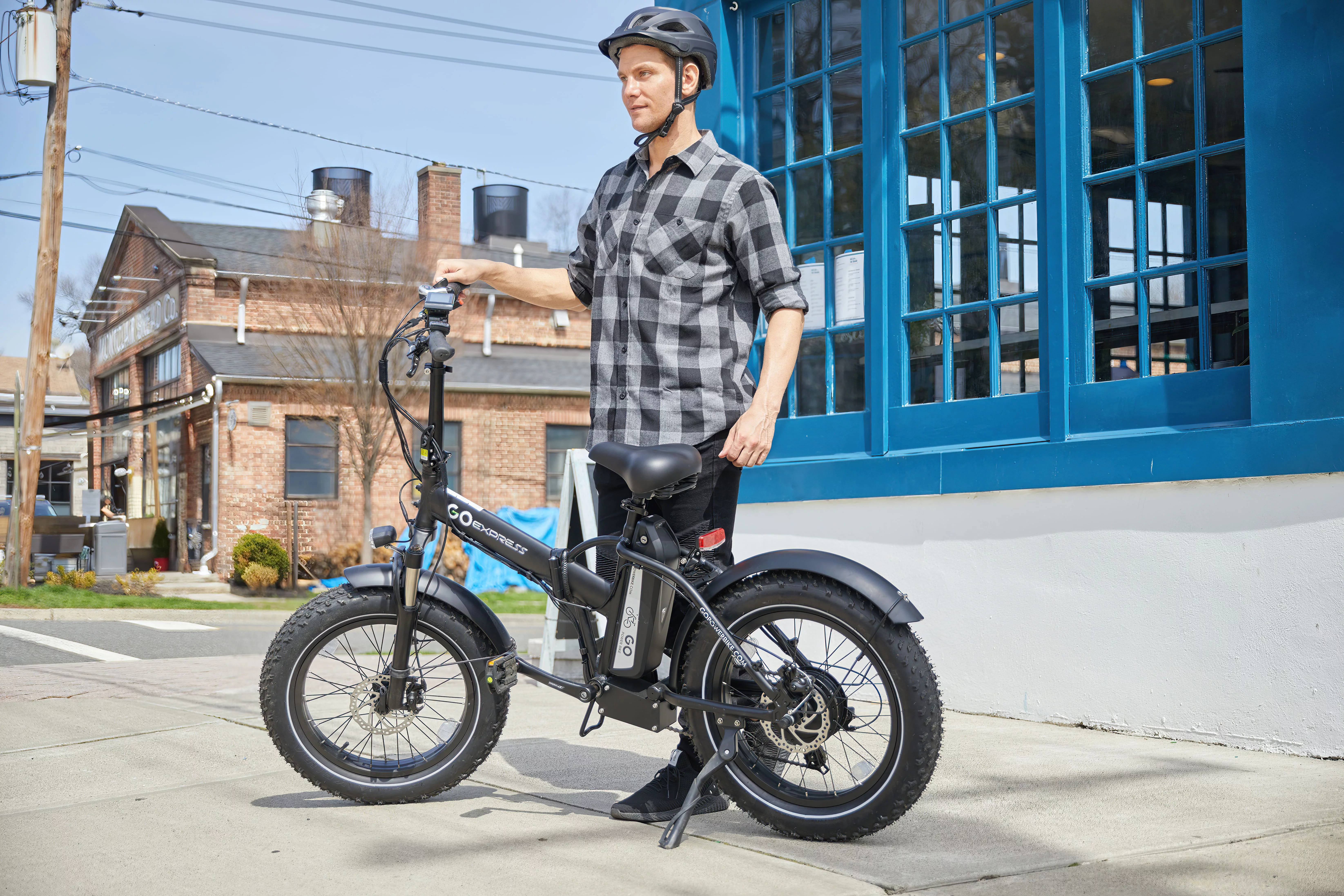 GoPowerBike GoExpress 750W Foldable Electric Bicycle with All-Terrain Fat Tires and 48V 10AH Lithium-Ion Battery (B404BLK)