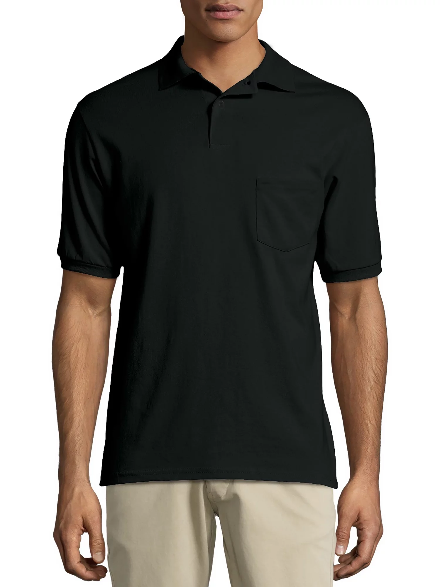 Hanes Men's Ecosmart Jersey Polo Shirt with Pocket