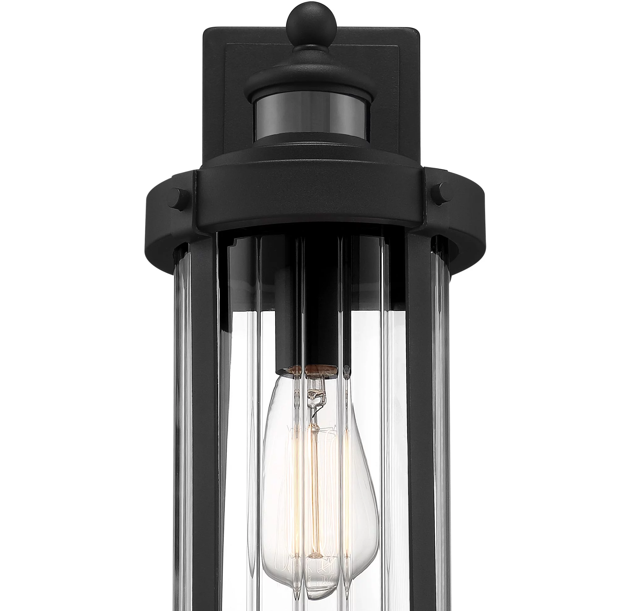 John Timberland Stan Industrial Outdoor Wall Light Fixtures Set of 2 Textured Black Motion Sensor 15