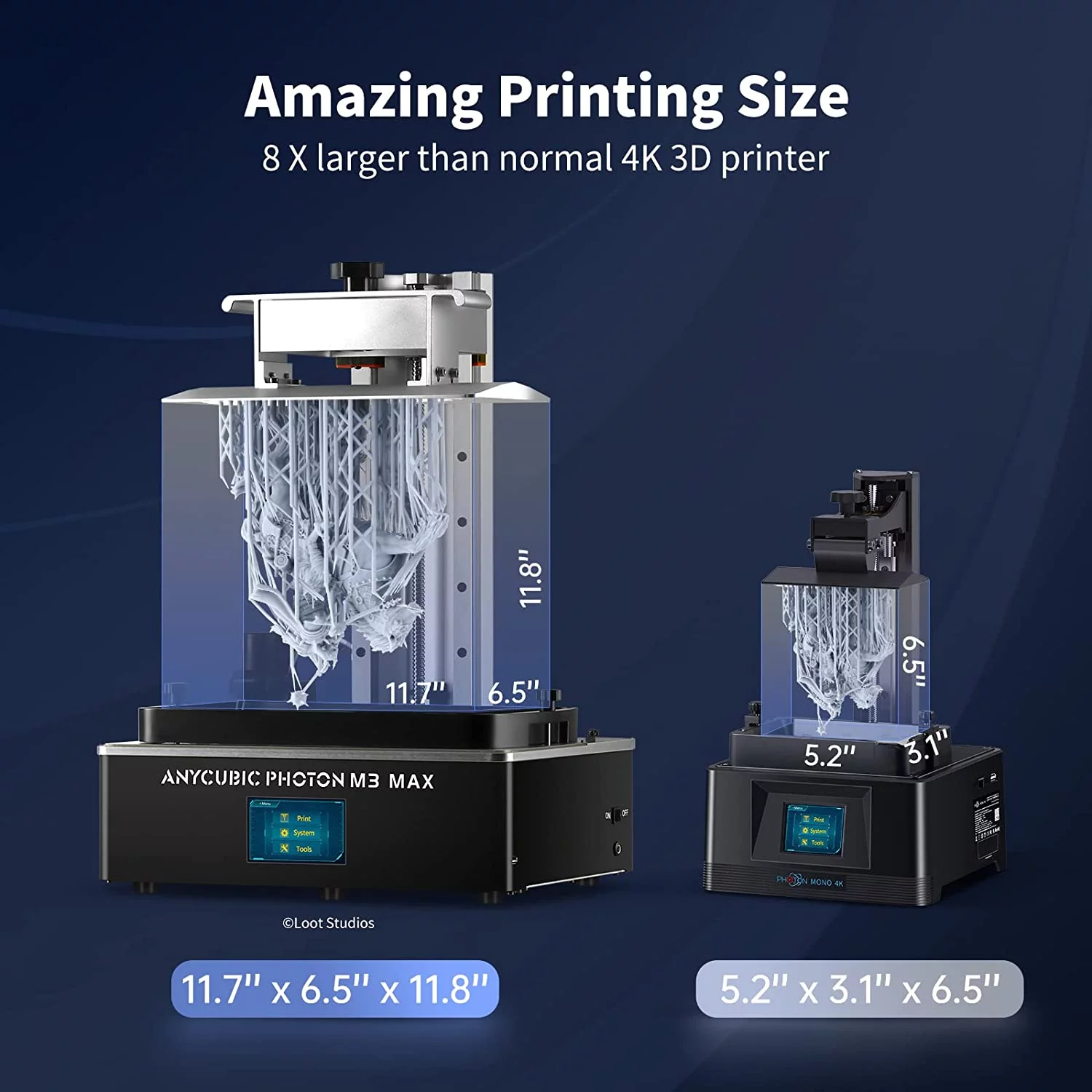Anycubic  Photon M3 Max LCD 3D Printer Large 3D Printing Size 11.7'' x 6.5'' x 11.81'' Fast