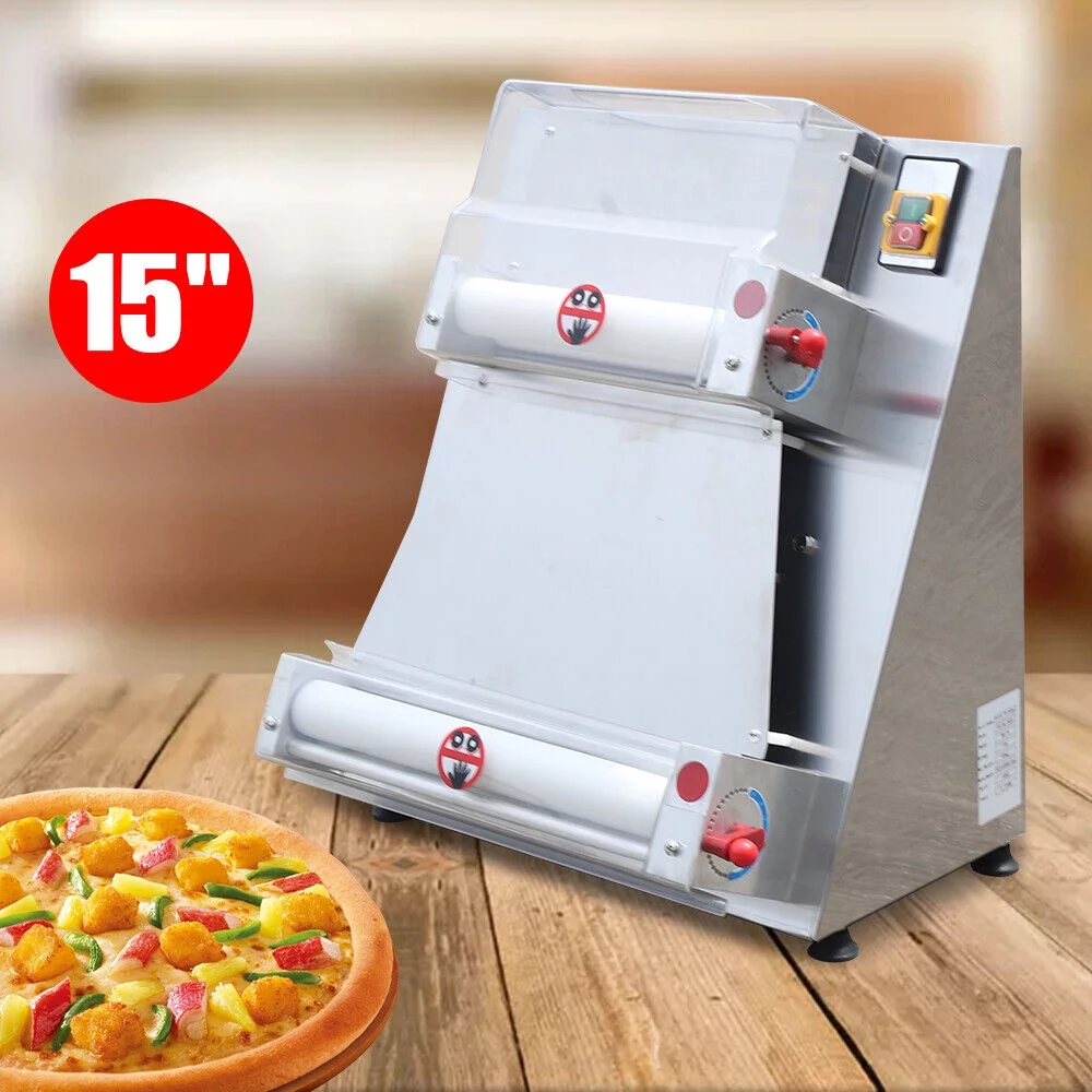 Miumaeov Pizza Dough Roller Sheeter Electric Pizza Dough Press Making Machine Commercial Dough Roller Sheeter for Noodle Pizza Bread and Pasta Maker 370W