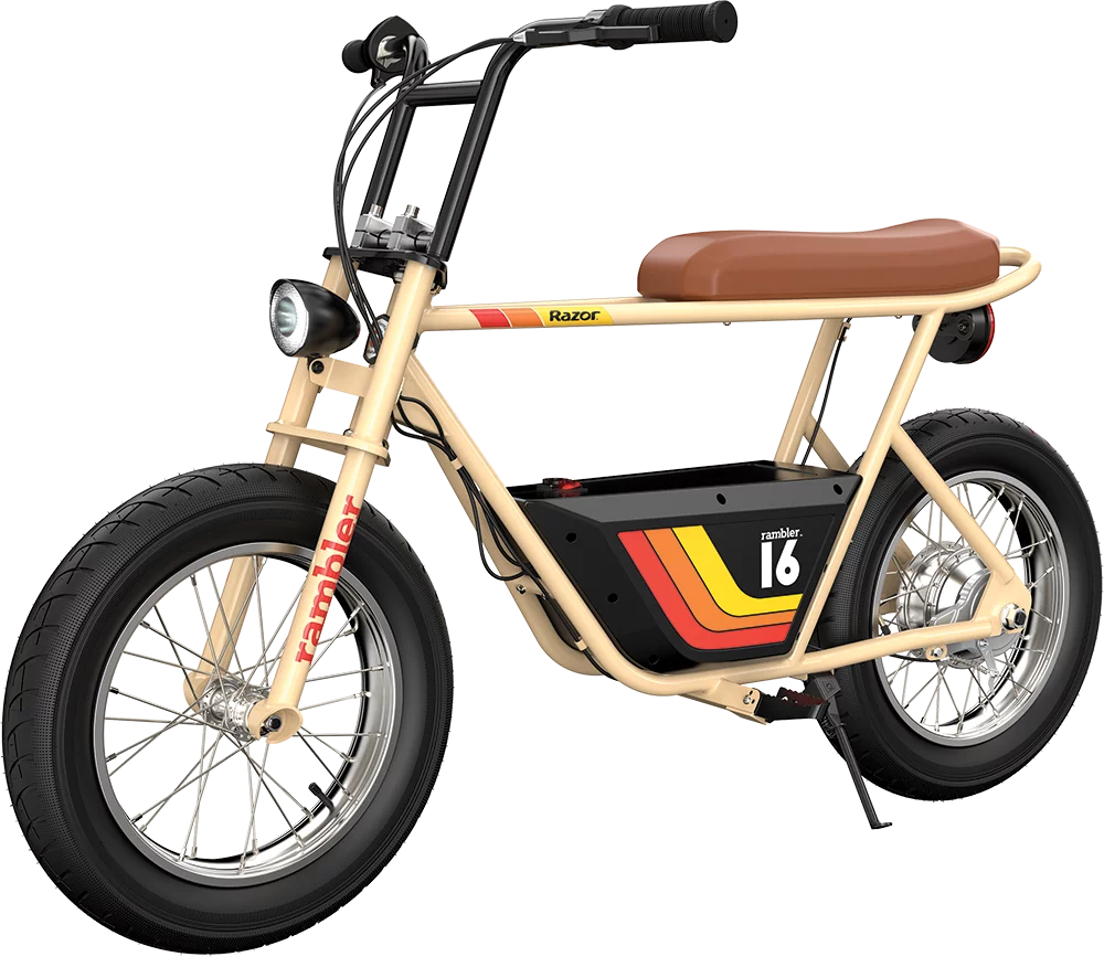 Razor Rambler 16 – 36V Seated Electric Scooter, up to 15 mph, Retro Style Minibike for Teen & Adult