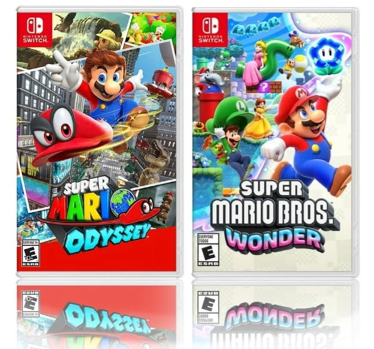 Super Mario Bros. Wonder + Super Mario Odyssey - [2] Two Physical Game Bundle Pack - Nintendo Switch