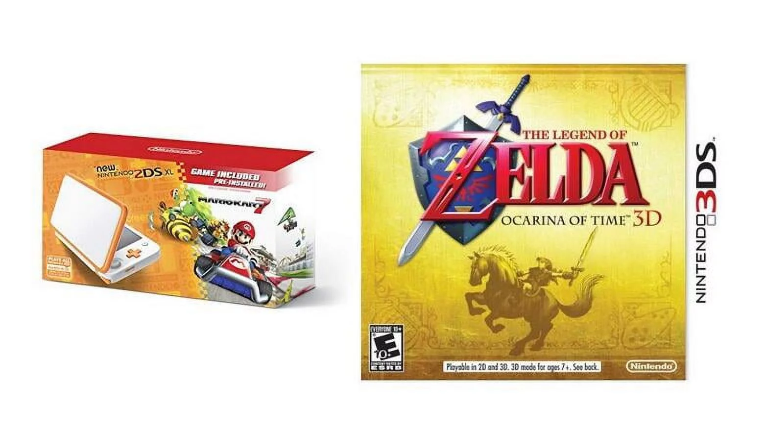 Nintendo 2DS XL System w/ Mario Kart 7 Pre-installed, Black & Turquoise