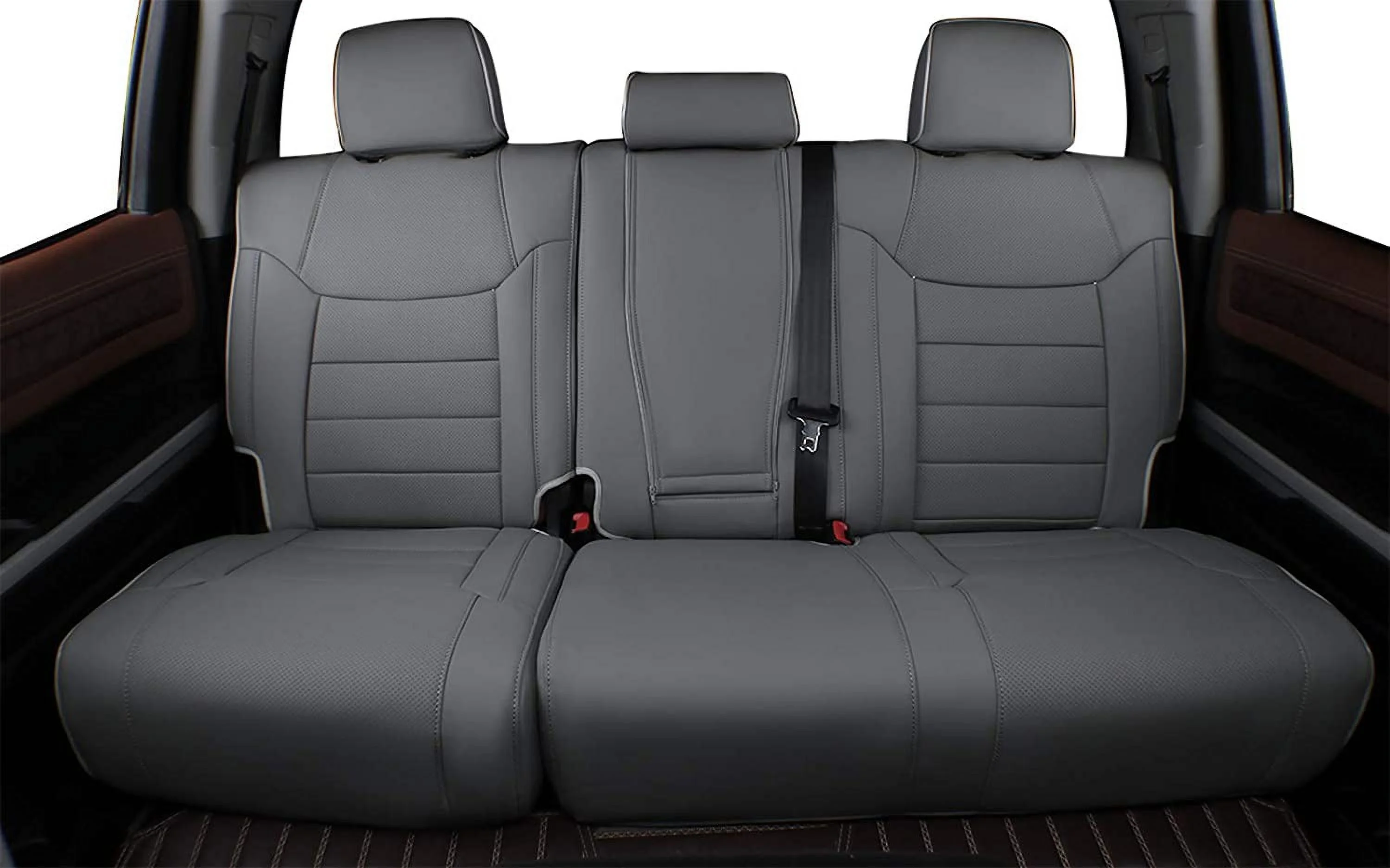 EKR Custom Fit Colorado Car Seat Covers for Chevy Colorado 2014 2015 2016 2017 2018 2019 2020 2021 2022 - Full Set Leatherette (Gray)