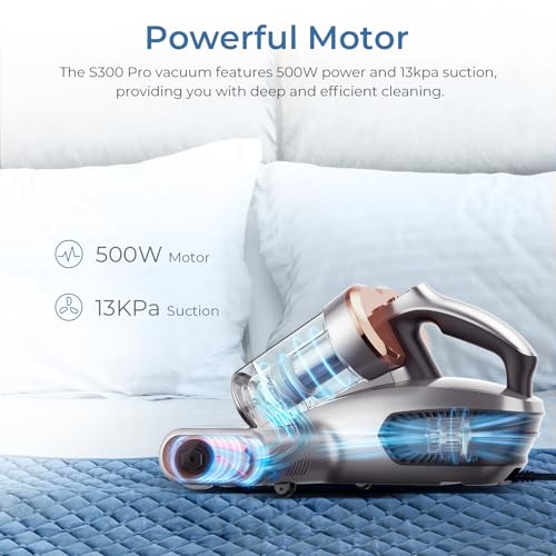 Mattress Vacuum Cleaner with UV & Ultrasonic and High Heating,Anti-allergen Powerful Handheld Vacuum for Bed,Sofa