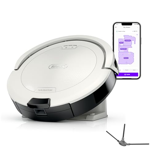 Shark Navigator Robot Vacuum and Self-Empty Base with Bagless 60-Day Capacity Self-Empty Base, SmartPath Navigation, Powerful Pet Hair Pickup, Anti-Hair Wrap, For Carpets & Hard Floors, Grey, RV2120AE