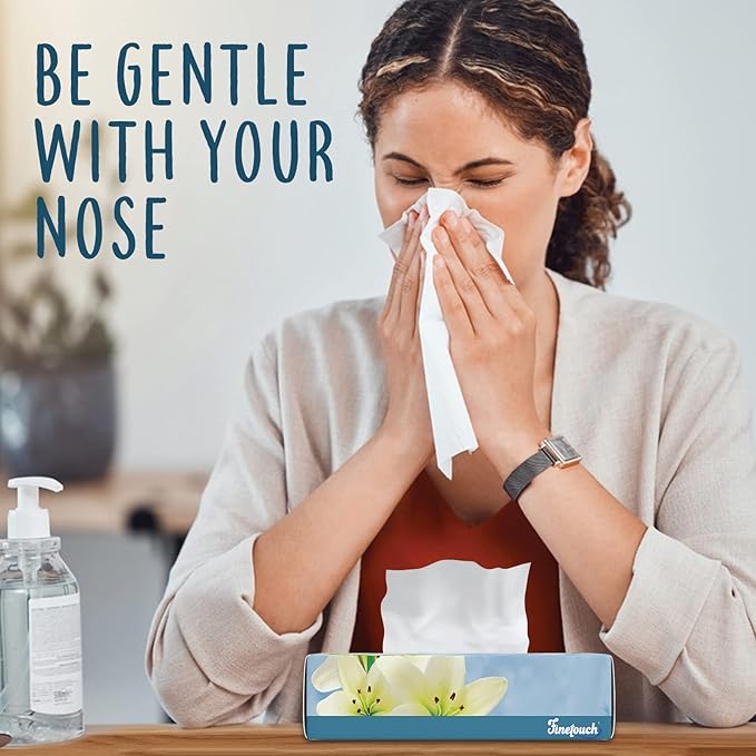 Soft Facial Tissues 2 Ply Box Of 130 Pack of 6 (780 Facial Tissues Toatal) Family Pack (6) Design may Vary