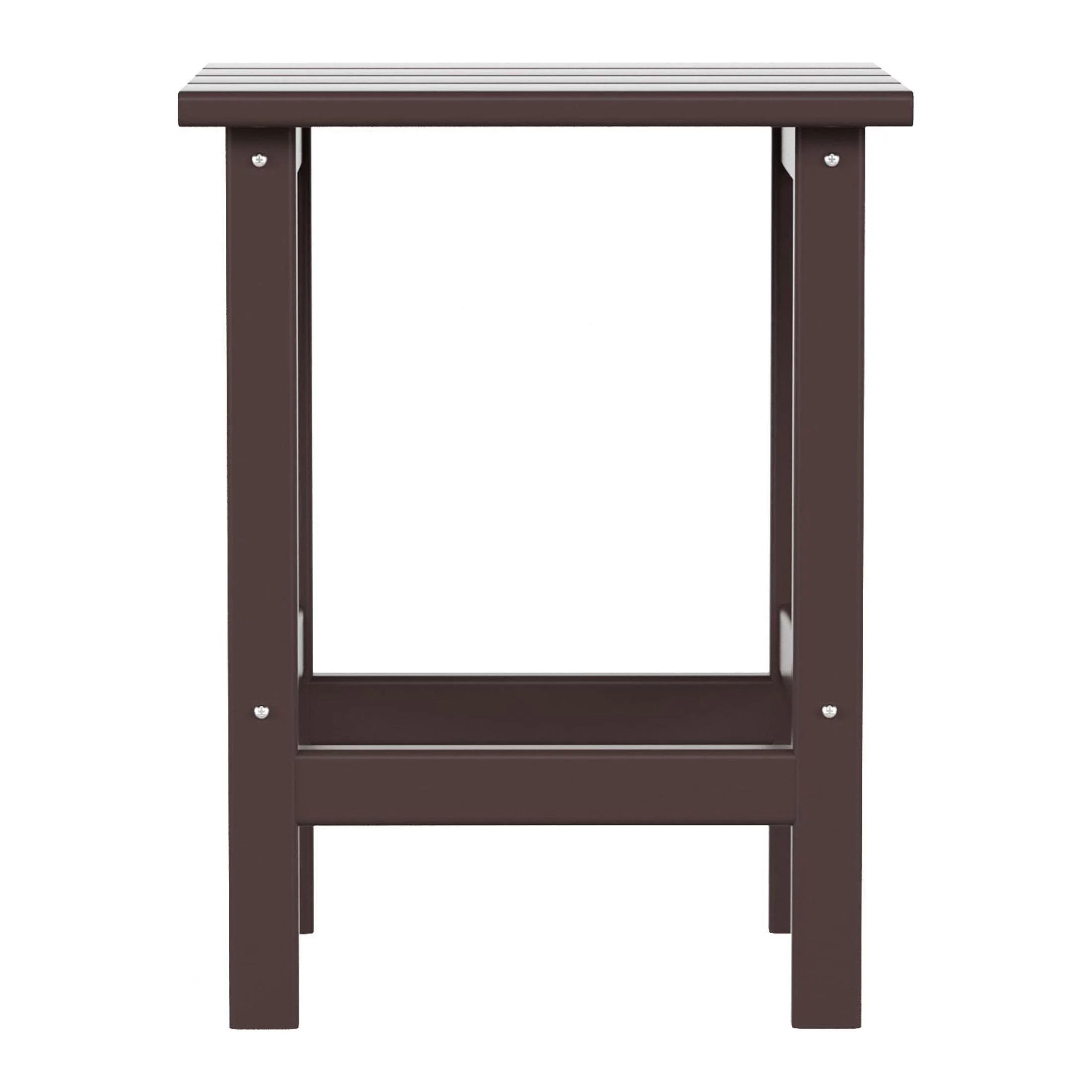 Garden Square Plastic Adirondack Outdoor Side Table, Dark Brown