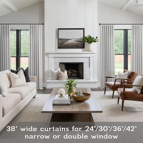 Mrs.Naturall Rod Pocket Sheer Linen Blended Curtains